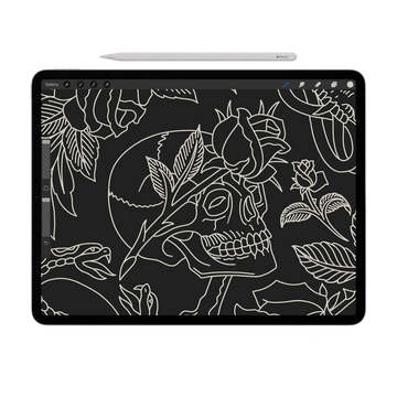 Procreate Tattoo Stamp | Skulls & Roses