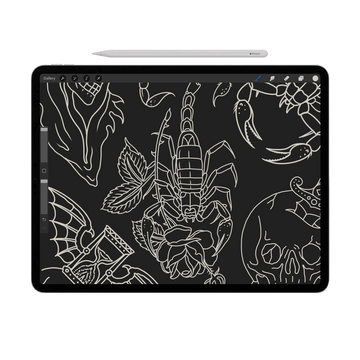 Procreate Tattoo Stamp | Skulls & Scorpions