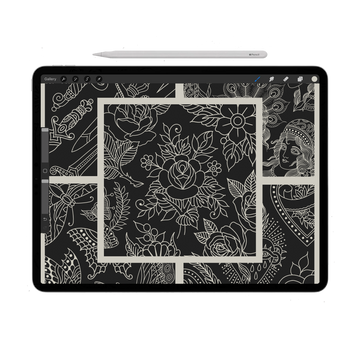 Traditional Flash Bundle Vol 1 | 100+ Procreate Tattoo Stamps for Tattoo Artists