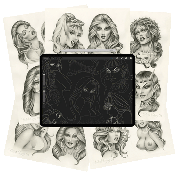 Procreate Tattoo Flash | Munecas